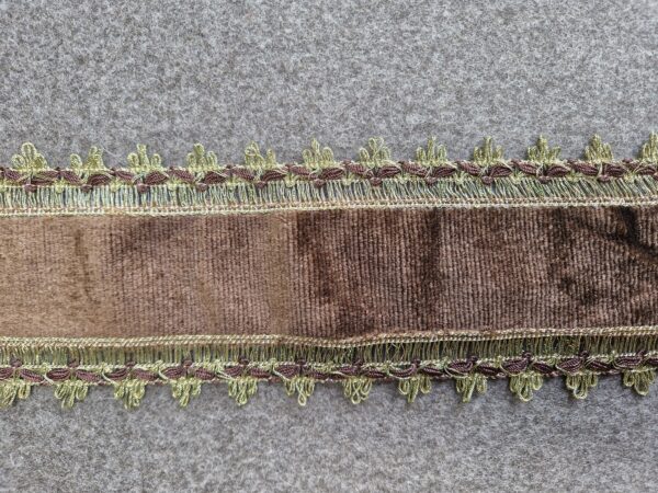 Exklusiva band Sammet/Brun/Guld 95 mm